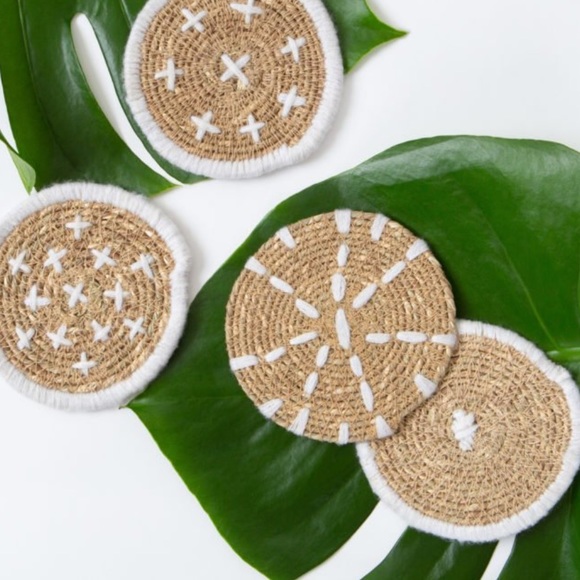 Set of 4 Coasters Seagrass Bloomingville Woven NWT - Picture 2 of 8